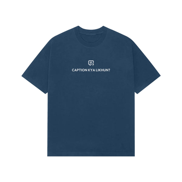 Caption Kya Likhun? Oversized T-Shirt - Navy Blue