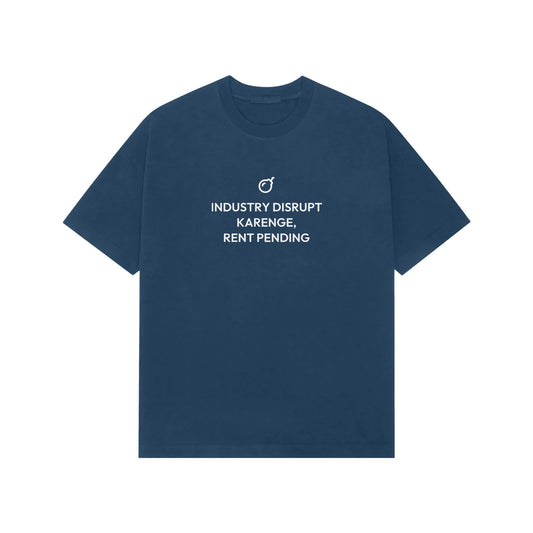 Industry Disrupt Karenge, Rent Pending Oversized T-Shirt - Navy Blue