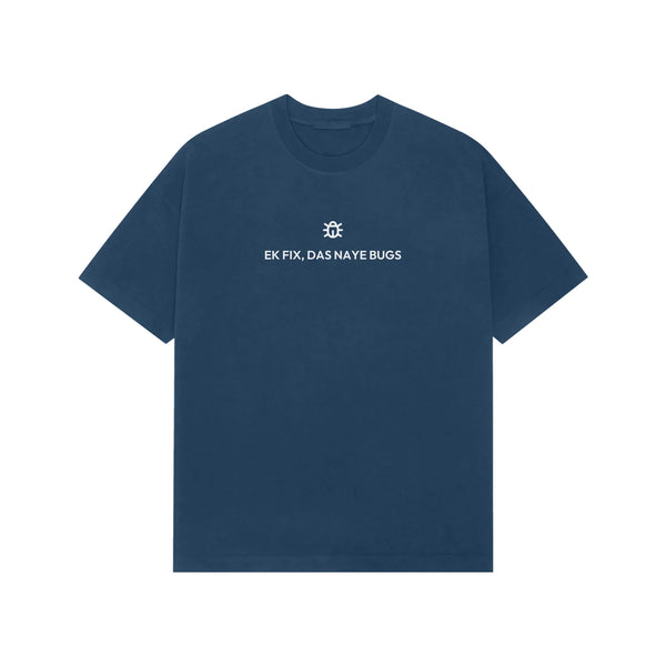 Ek Fix, Das Naye Bugs Oversized T-Shirt - Navy Blue