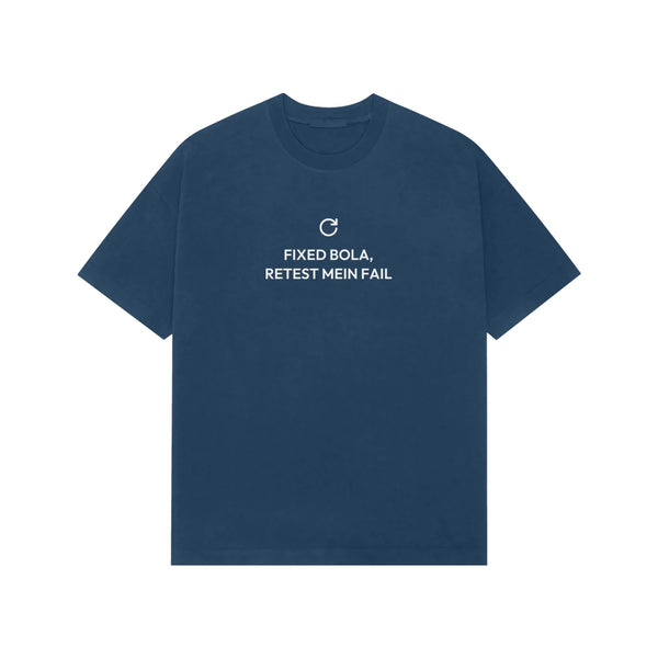 Fixed Bola, Retest Mein Fail Oversized T-Shirt - Navy Blue