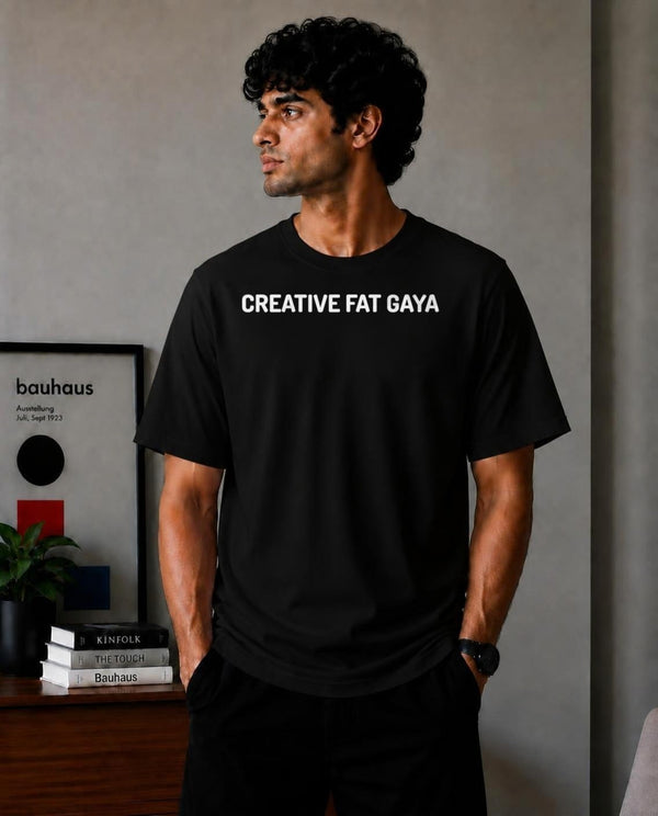 creative fat gaya Oversized T-Shirt - Black