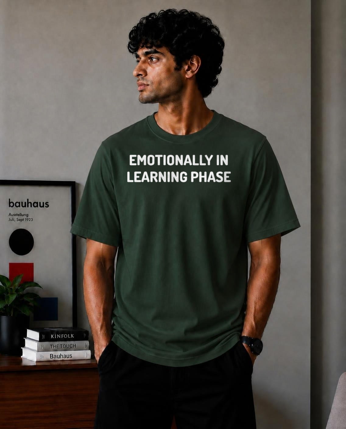 Emotionally In
Learning Phase Oversized T-Shirt - Forest Green