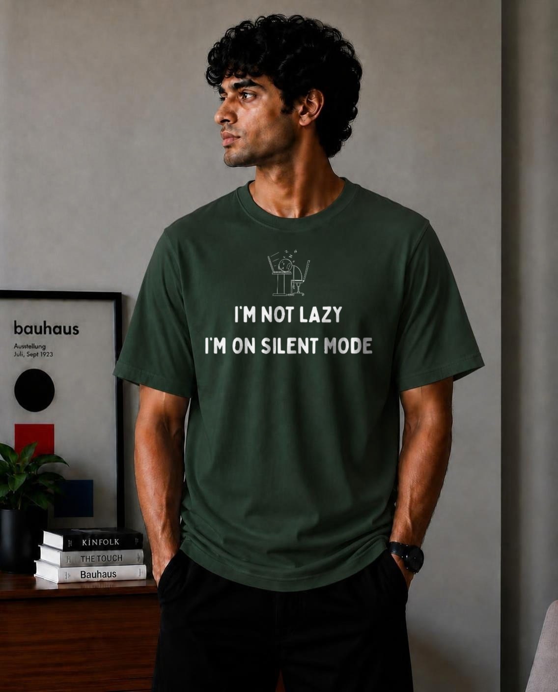 I am not lazy Oversized T-Shirt - Forest Green