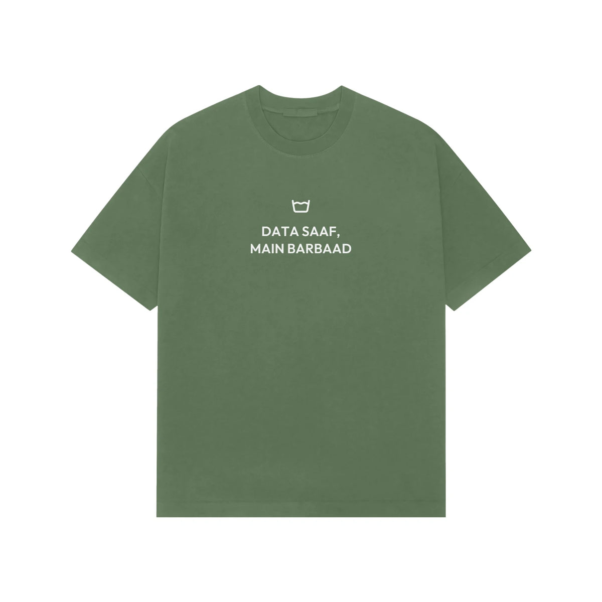 Data Saaf, Main Barbaad oversized T-shirt in Forest Green