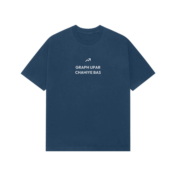 Graph Upar Chahiye Bas oversized T-shirt in Blue