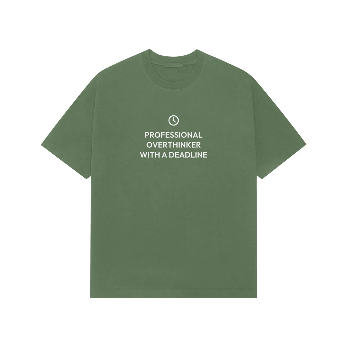 Professional Overthinker With A Deadline oversized T-shirt in Forest Green