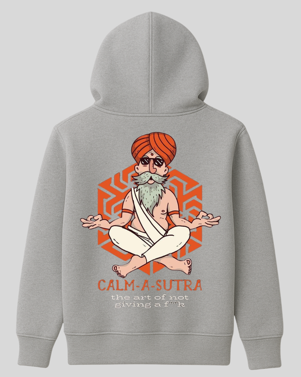 Calm-A-Sutra Quote Premium Gray Hoodie