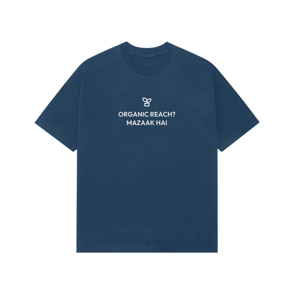 Organic Reach? Mazaak Hai Oversized T-Shirt - Navy Blue
