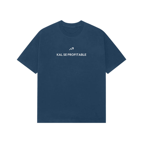 Kal Se Profitable Oversized T-Shirt - Navy Blue