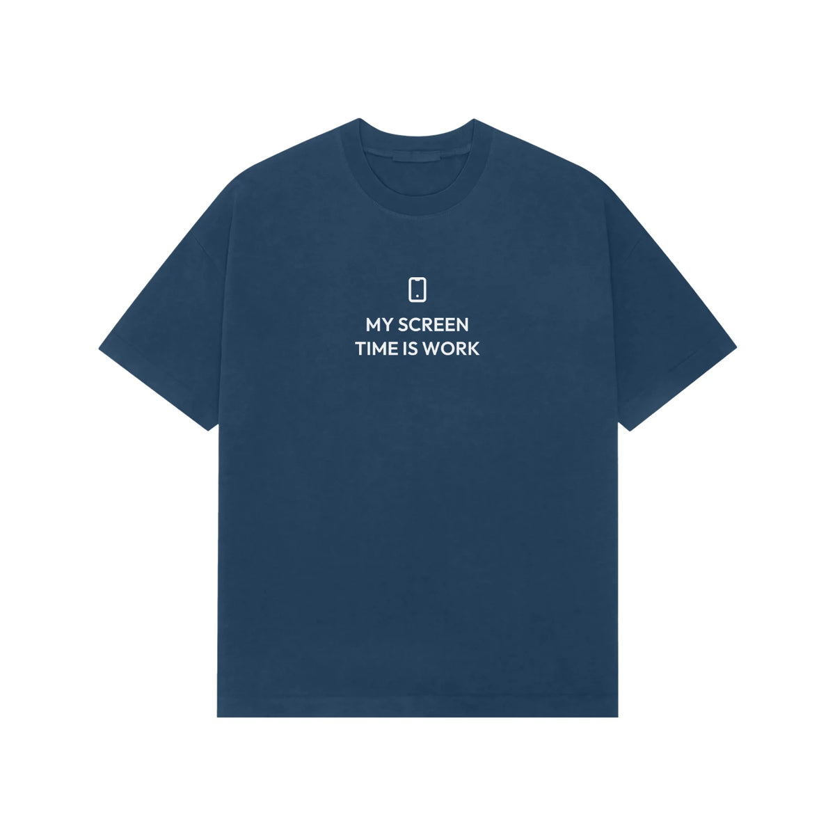 My Screen Time Is Work Oversized T-Shirt - Navy Blue