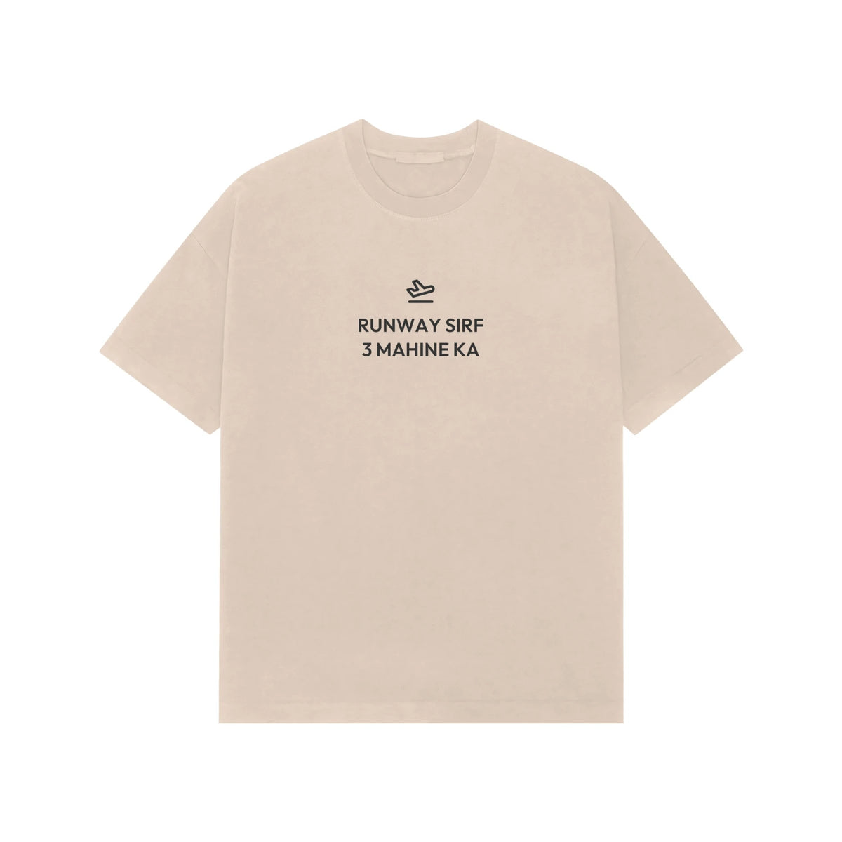 Runway Sirf 3 Mahine Ka Oversized T-Shirt - Beige