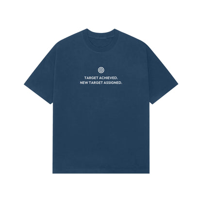 Target Achieved. New Target Assigned. Oversized T-Shirt - Navy Blue