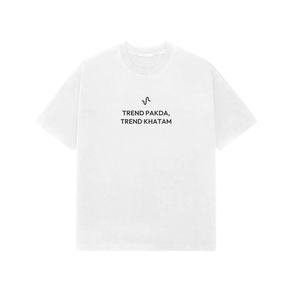 Trend Pakda, Trend Khatam Oversized T-Shirt - White