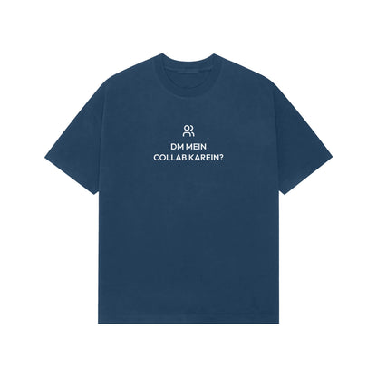 DM Mein Collab Karein? Oversized T-Shirt - Navy Blue