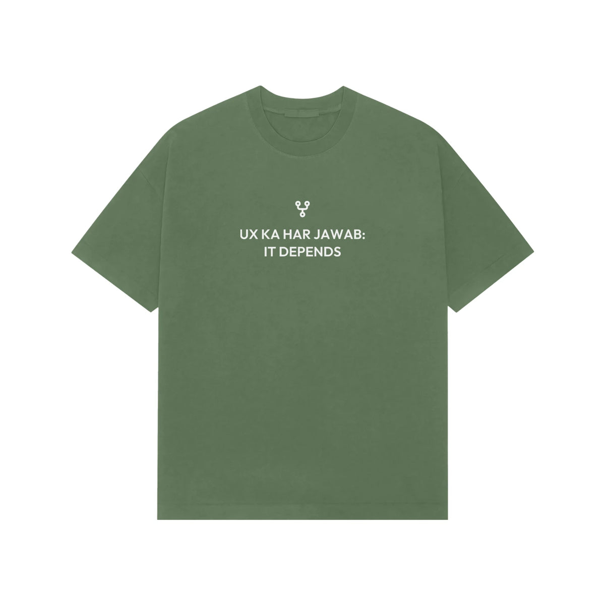 UX Ka Har Jawab: It Depends Oversized T-Shirt - Forest Green