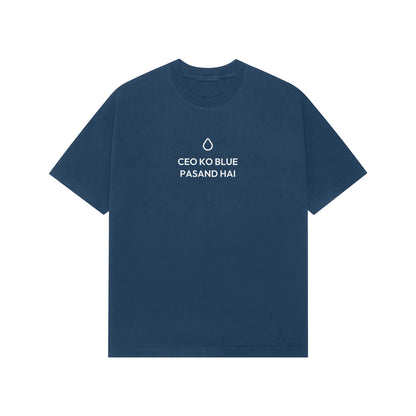 CEO Ko Blue Pasand Hai Oversized T-Shirt - Navy Blue
