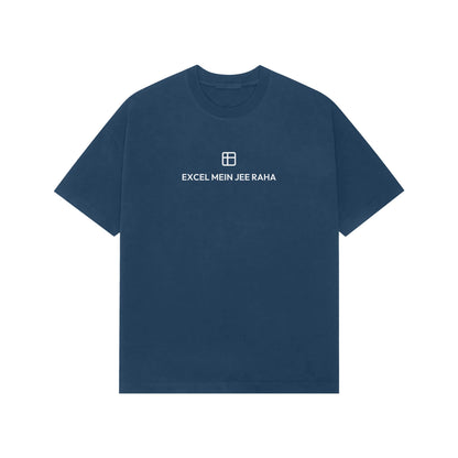 Excel Mein Jee Raha Oversized T-Shirt - Navy Blue