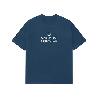 Sab Bugs High Priority Hain Oversized T-Shirt - Navy Blue