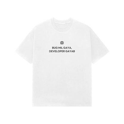 Bug Mil Gaya, Developer Gayab Oversized T-Shirt - White