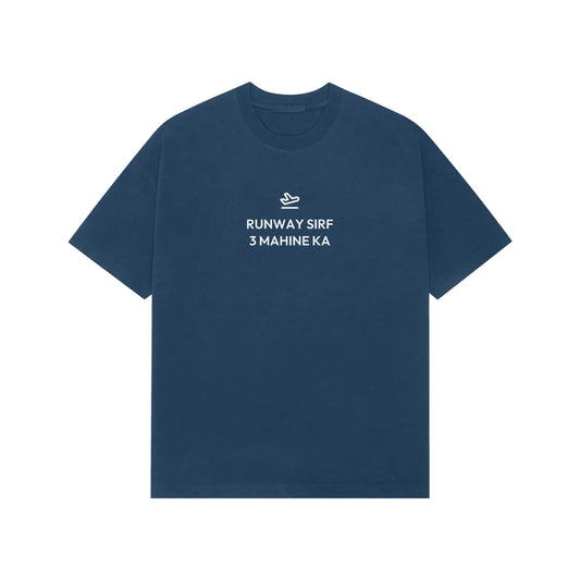 Runway Sirf 3 Mahine Ka Oversized T-Shirt - Navy Blue