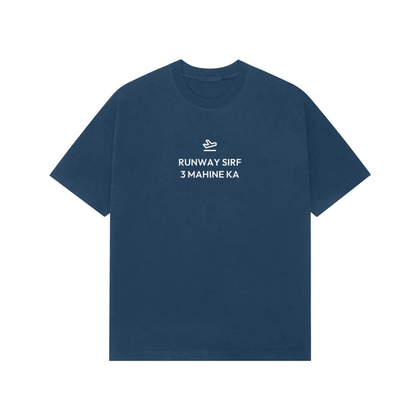 Runway Sirf 3 Mahine Ka Oversized T-Shirt - Navy Blue
