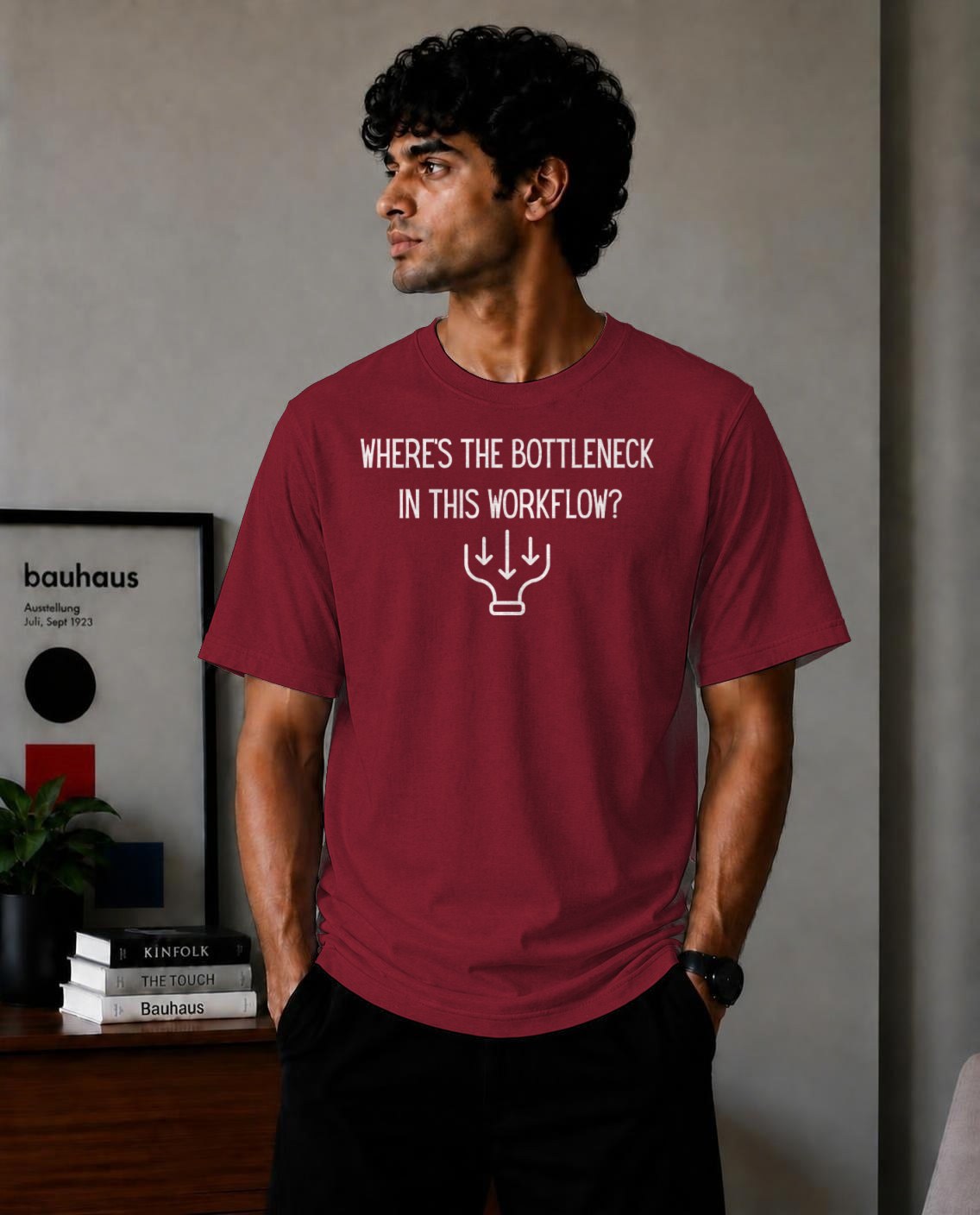 Where’s the bottleneck in this workflow? regular-fit t-shirt in Maroon – Cykotees
