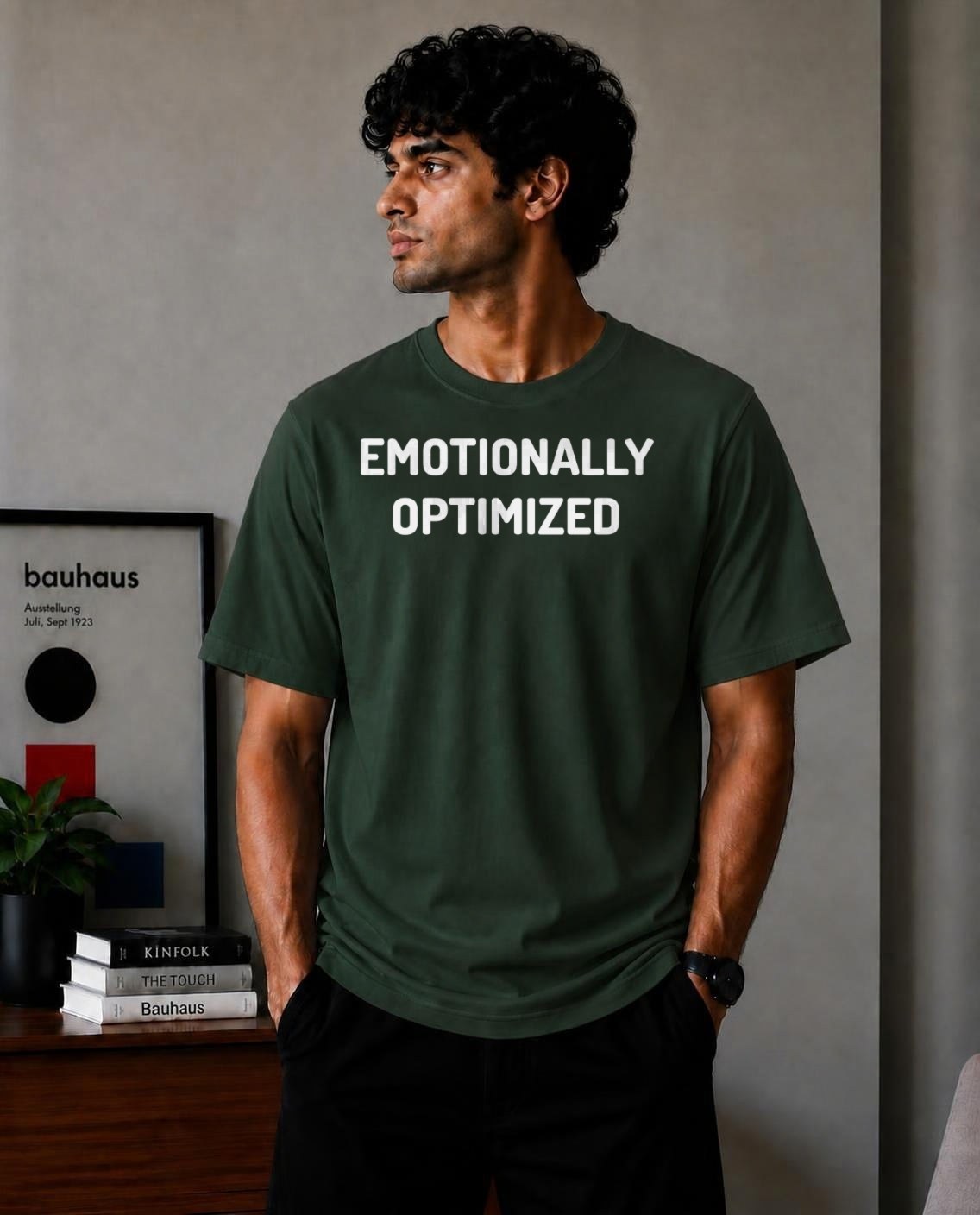 Emotionally Optimized Oversized T-Shirt - Forest Green