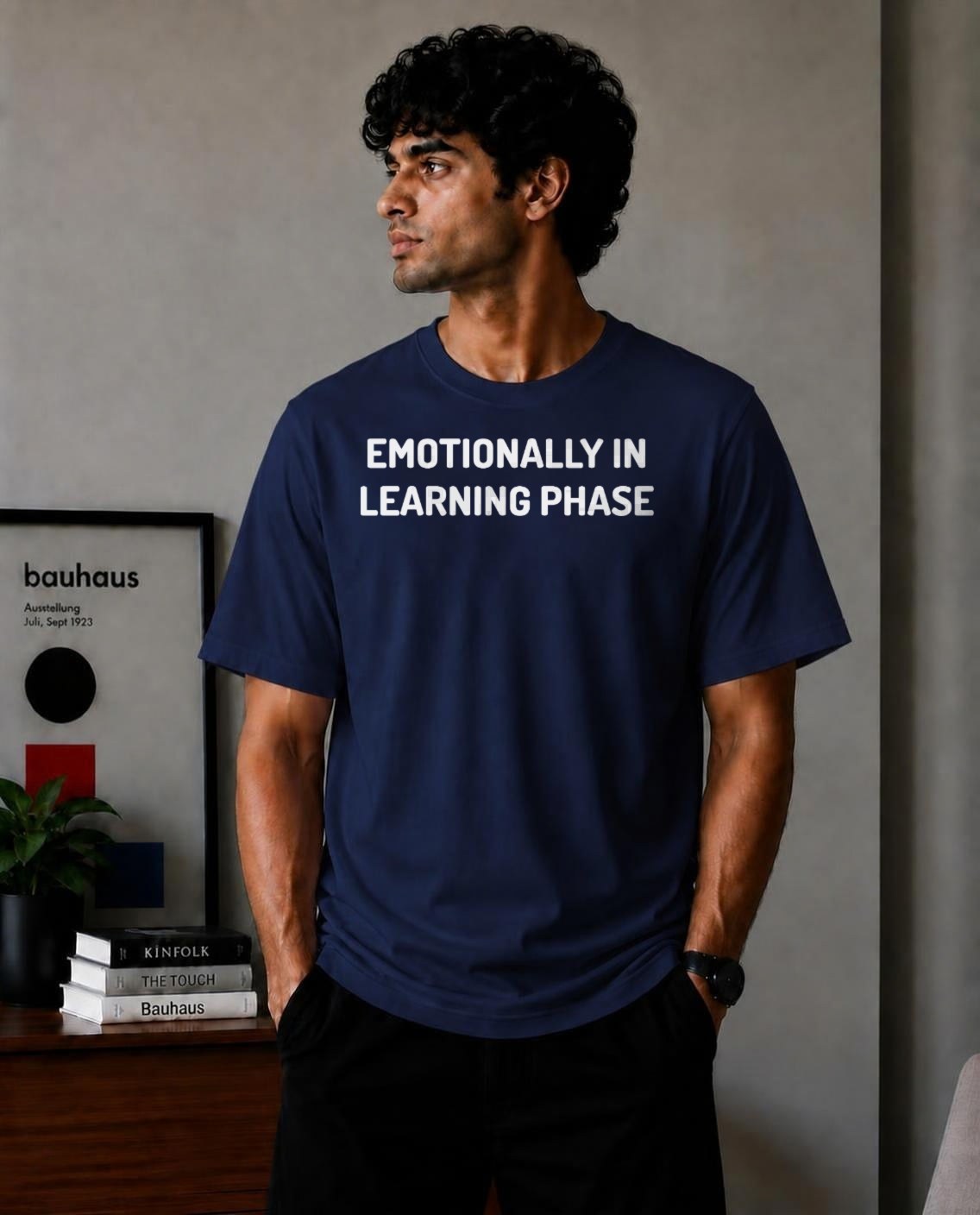 Emotionally In 
  Learning Phase Oversized T-Shirt - Blue