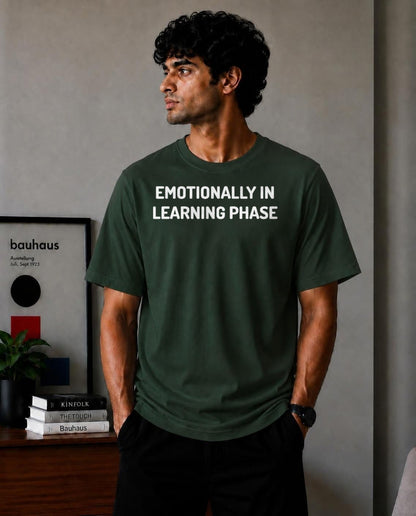 Emotionally In 
  Learning Phase Oversized T-Shirt - Forest Green