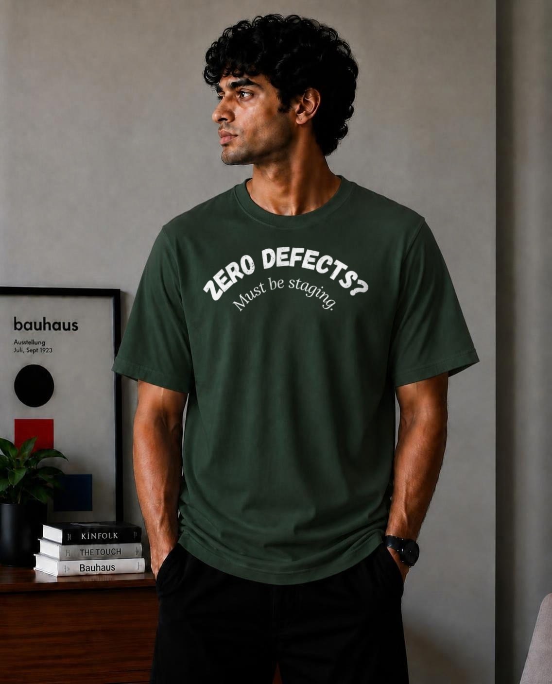 Zero Deffcts oversized t-shirt in Forest Green – Cykotees