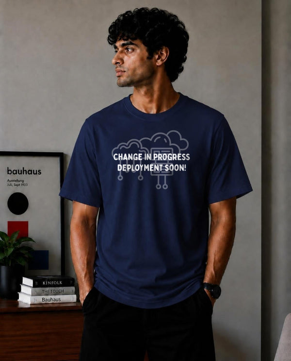 Change In Progress Oversized T-Shirt - Blue