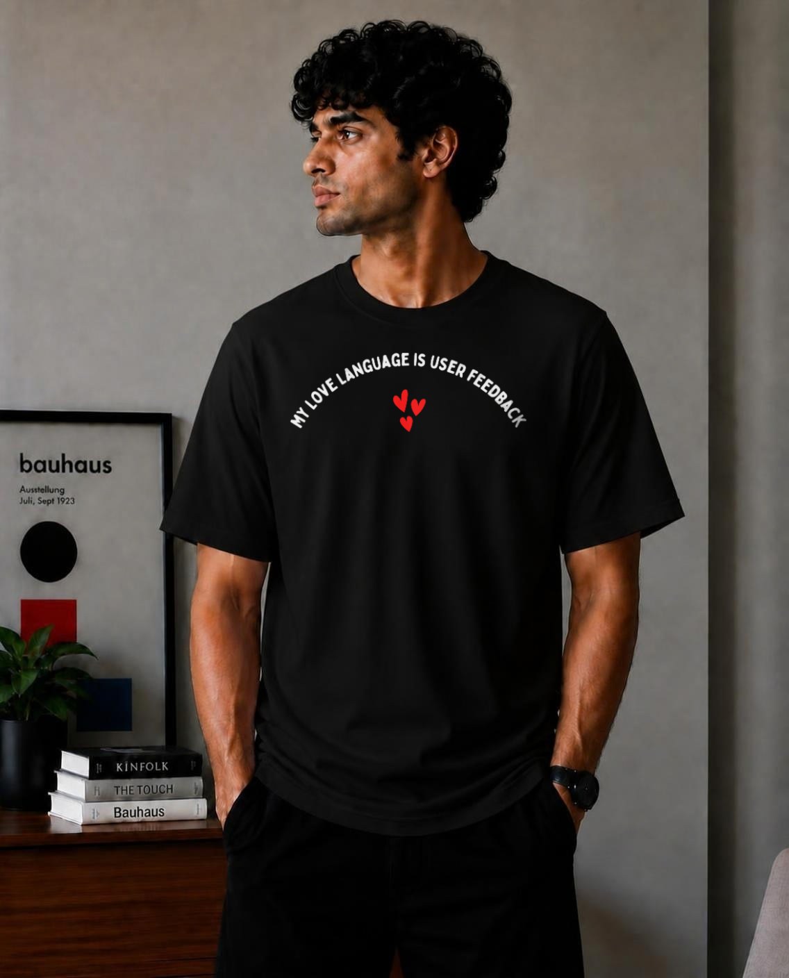 My Love Language Is User Feedback Oversized T-Shirt - Black