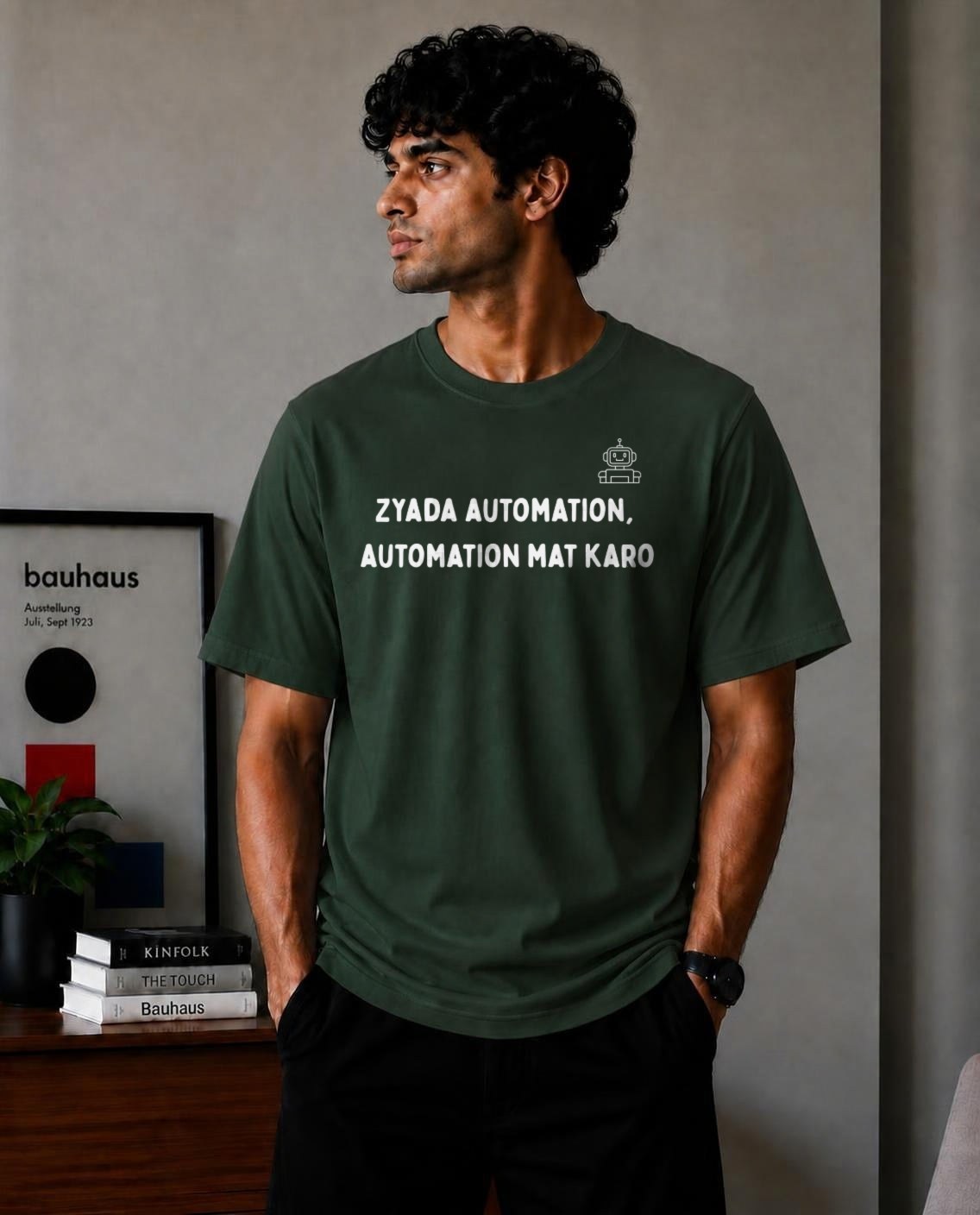 Zyada Automation Automation Mat Karo oversized t-shirt in Forest Green – Cykotees