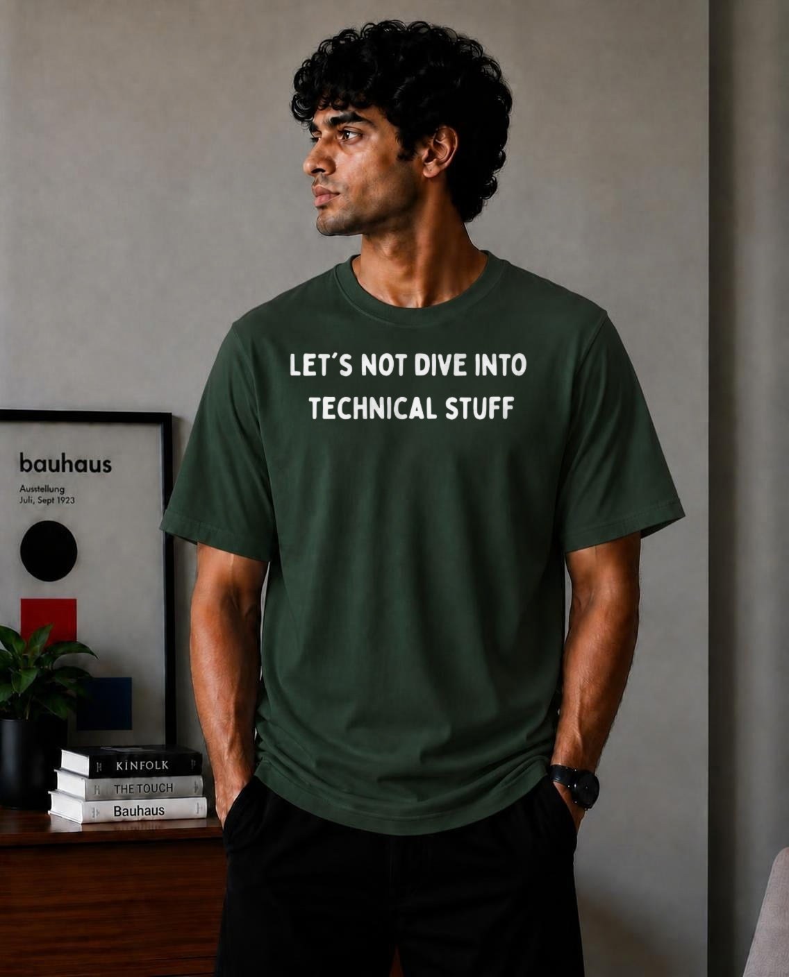 Let's Not Dive Oversized T-Shirt - Forest Green