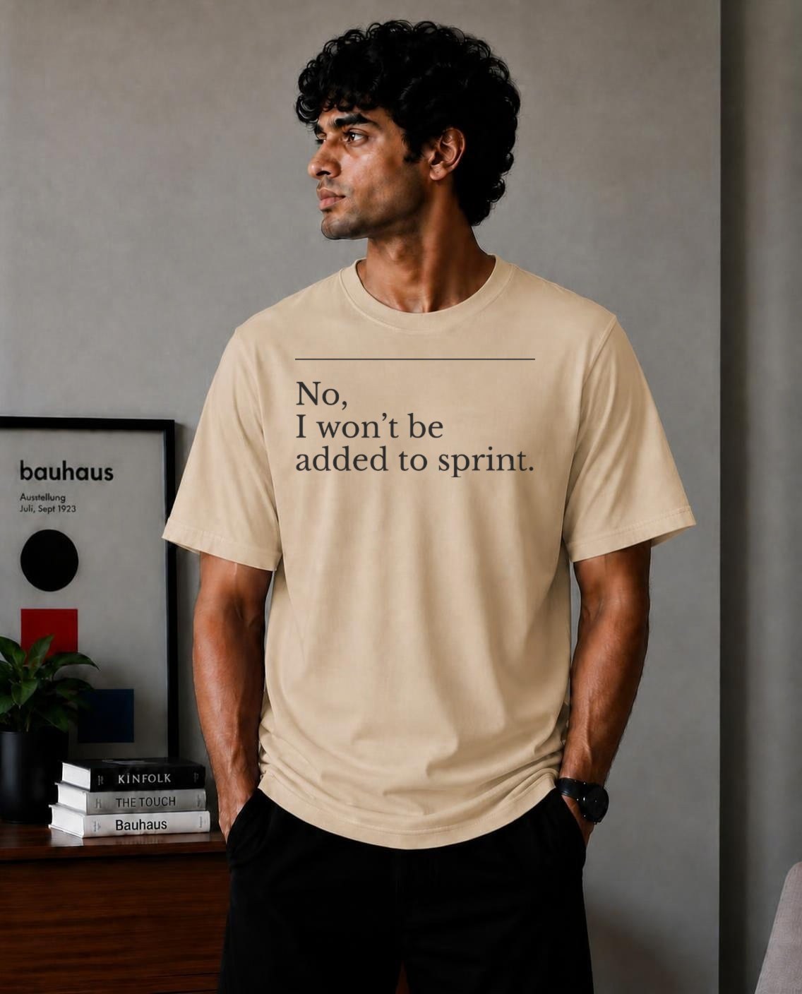 No, I won’t be added to sprint Oversized T-Shirt - Beige