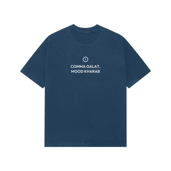 Comma Galat, Mood Kharab oversized T-shirt in Blue