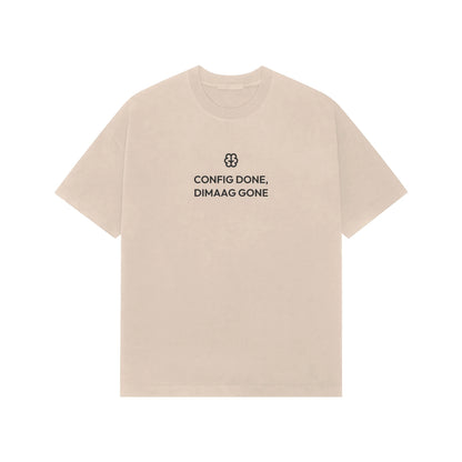 Config Done, Dimaag Gone oversized T-shirt in Beige