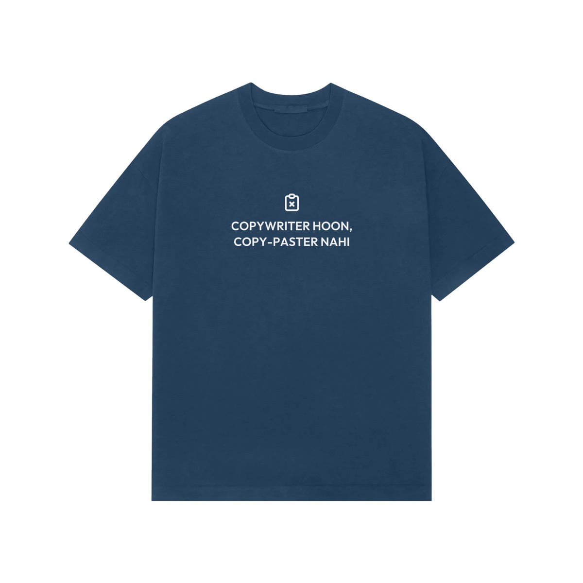 Copywriter Hoon, Copy-Paster Nahi oversized T-shirt in Blue
