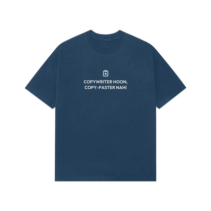 Copywriter Hoon, Copy-Paster Nahi oversized T-shirt in Blue