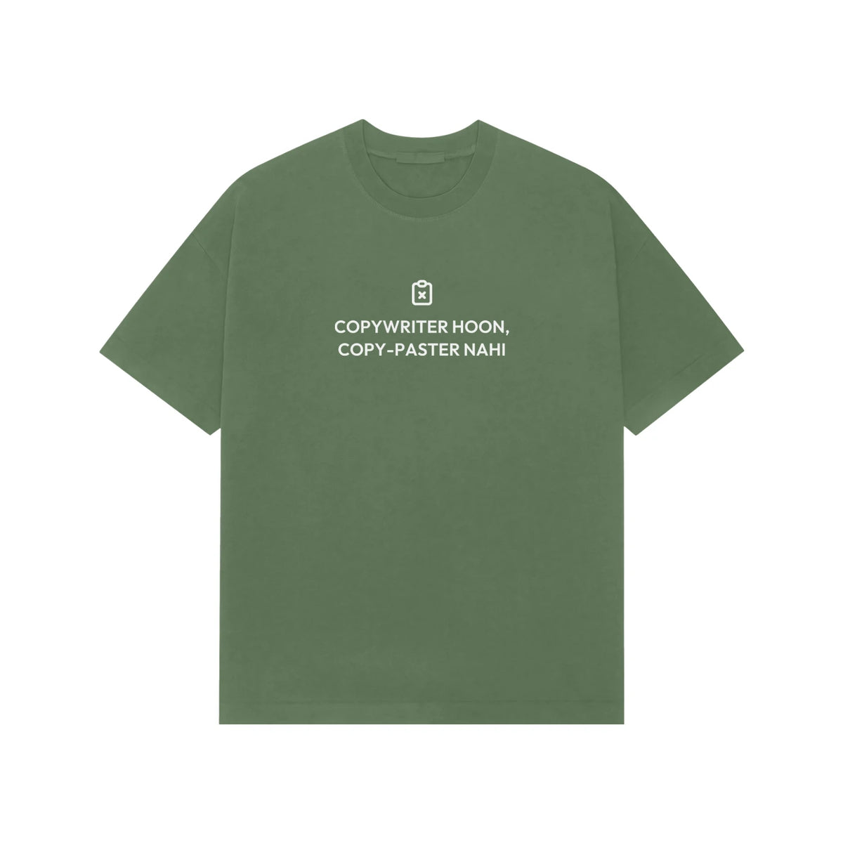 Copywriter Hoon, Copy-Paster Nahi oversized T-shirt in Forest Green