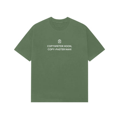 Copywriter Hoon, Copy-Paster Nahi oversized T-shirt in Forest Green
