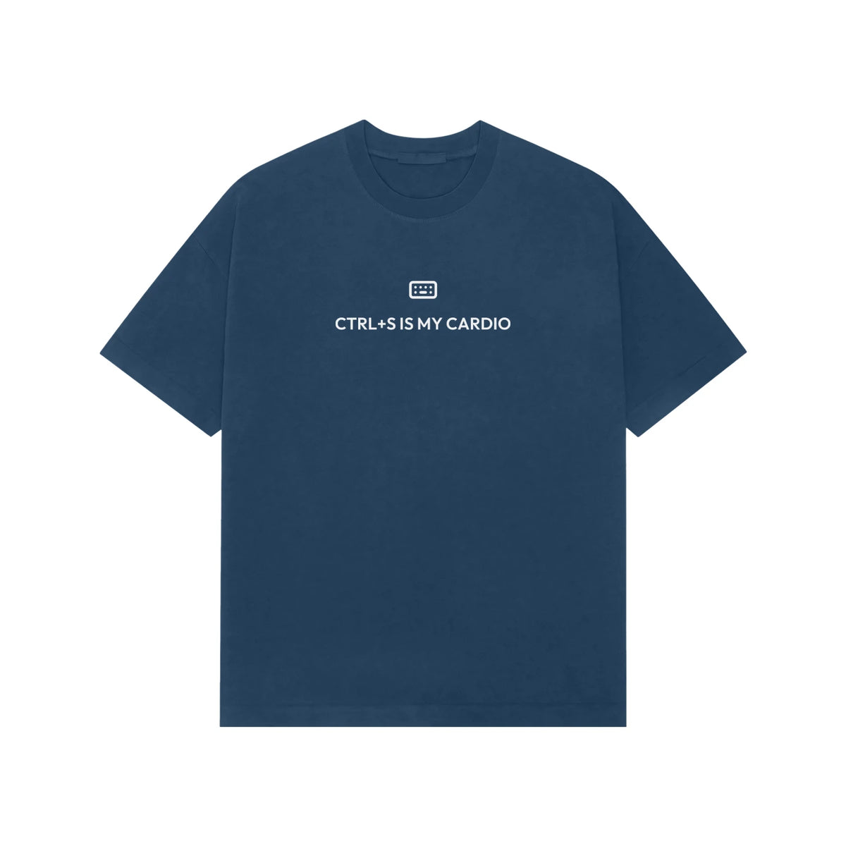 Ctrl+S Is My Cardio oversized T-shirt in Blue
