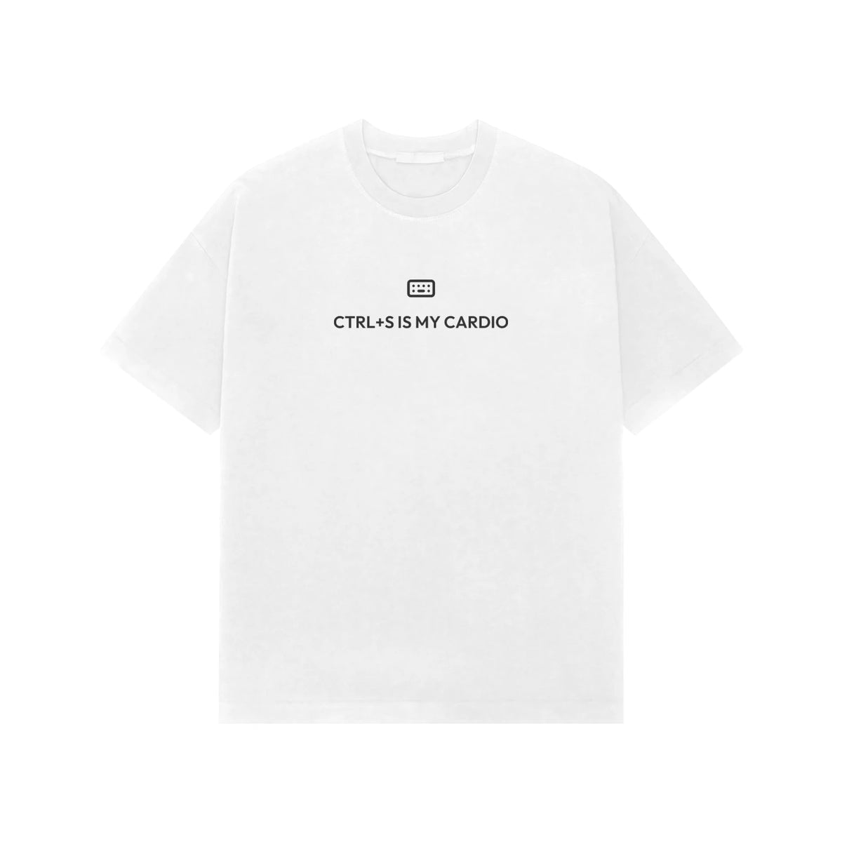 Ctrl+S Is My Cardio oversized T-shirt in White
