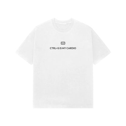 Ctrl+S Is My Cardio oversized T-shirt in White