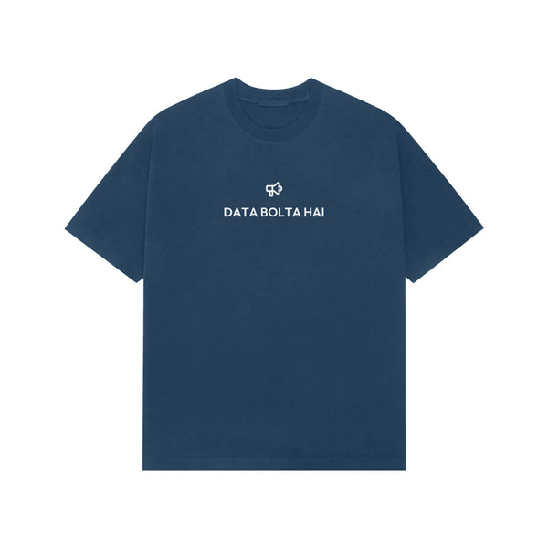 Data Bolta Hai oversized T-shirt in Blue