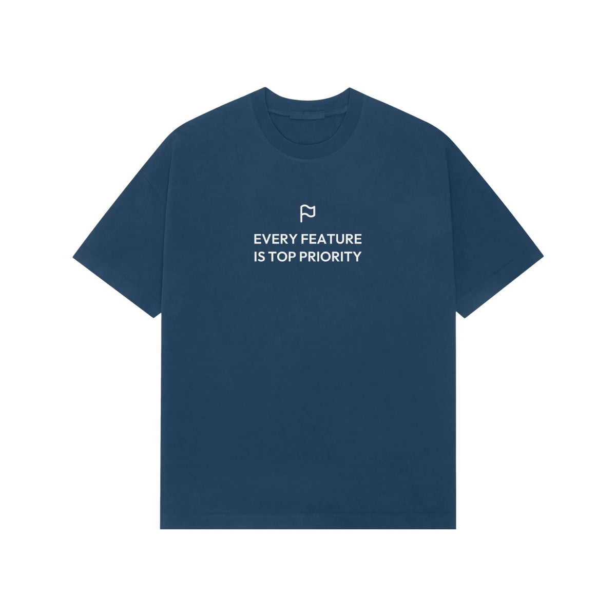 Every Feature Is Top Priority oversized T-shirt in Blue