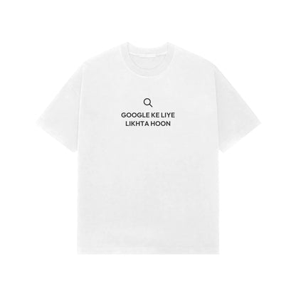 Google Ke Liye Likhta Hoon oversized T-shirt in White