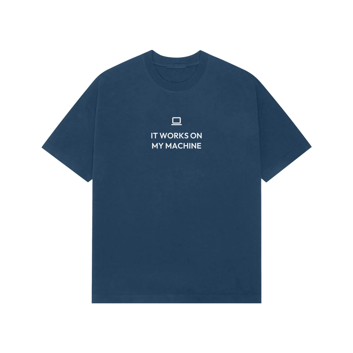 It Works On My Machine oversized T-shirt in Blue