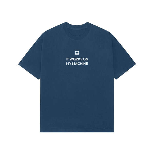 It Works On My Machine oversized T-shirt in Blue