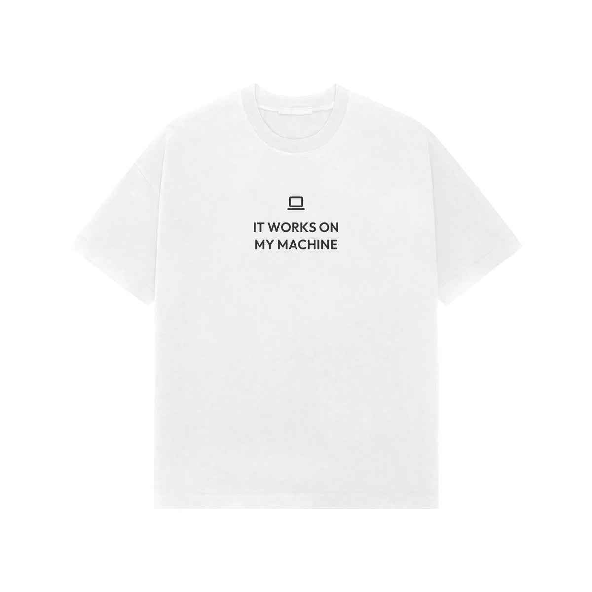 It Works On My Machine oversized T-shirt in White